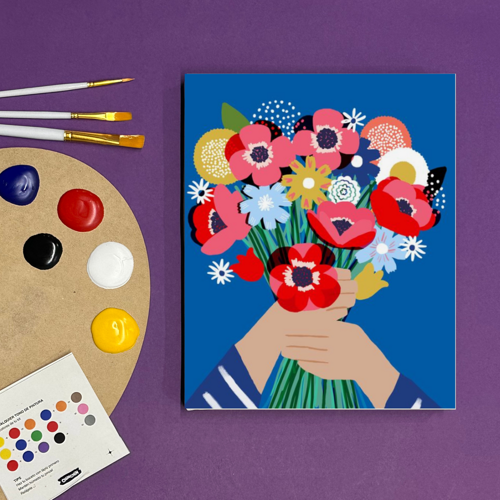 Pinta tu Cuadro de Ramo de Flores