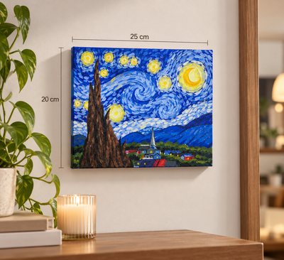 La Noche Estrellada de Van Gogh · Kit para pintar con lienzo delineado